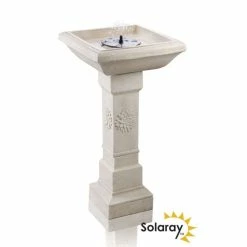 H83cm Budding Dahlia Solar Bird Bath Water Feature with Lights & Automation Function by Solaray