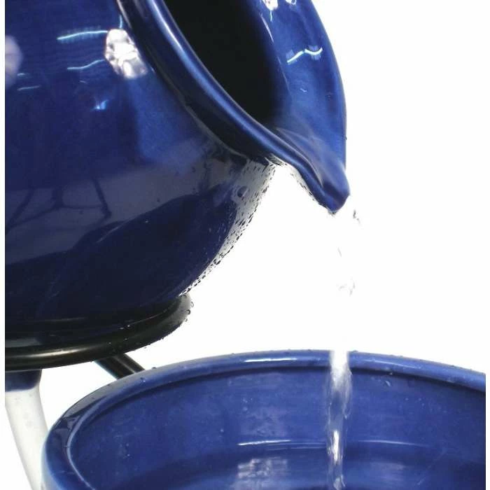 H55cm Blue Solar Ceramic Water Feature with Battery Backup and Lights by Solaray - Image 4