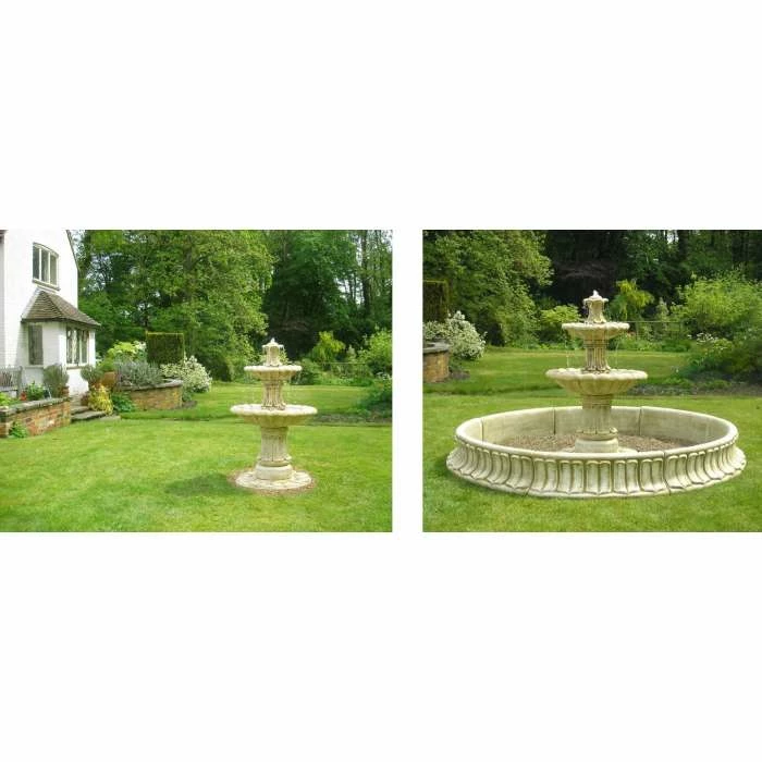 H3ft Classical 2 Tier Stone Water Fountain by Ambienté - Image 3