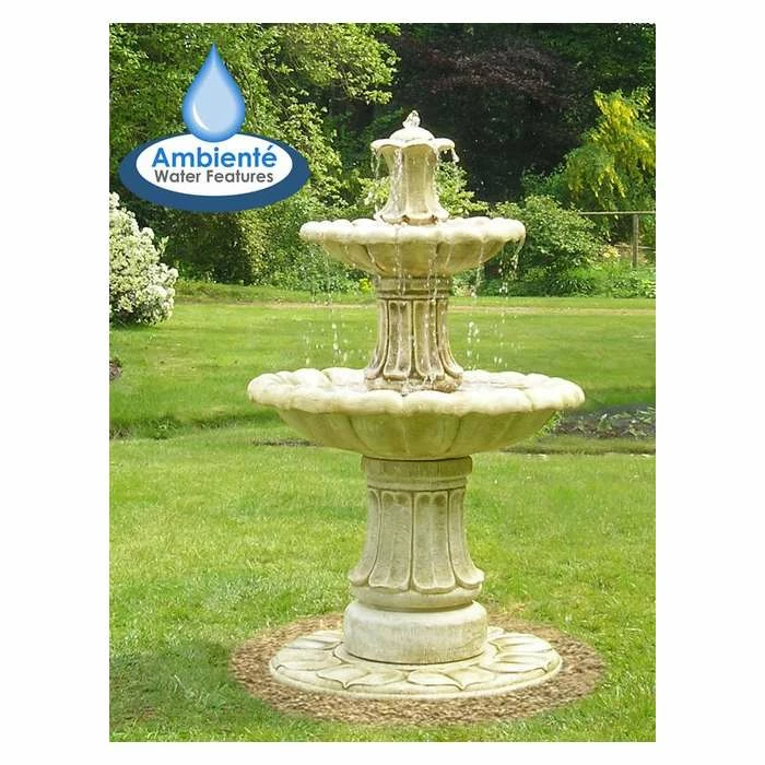H3ft Classical 2 Tier Stone Water Fountain by Ambienté