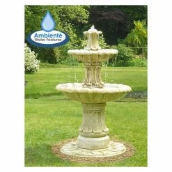 H120cm Classical 2-Tier Stone Water Fountain by Ambienté