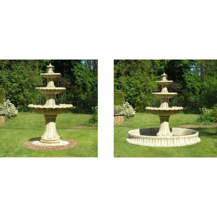 H205cm Classical 3-Tier Stone Fountain - Pond Use by Ambienté - Image 3