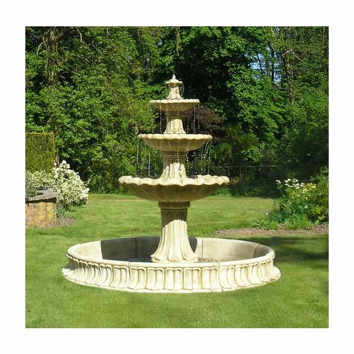 H205cm Classical 3-Tier Stone Fountain - Pond Use by Ambienté - Image 2
