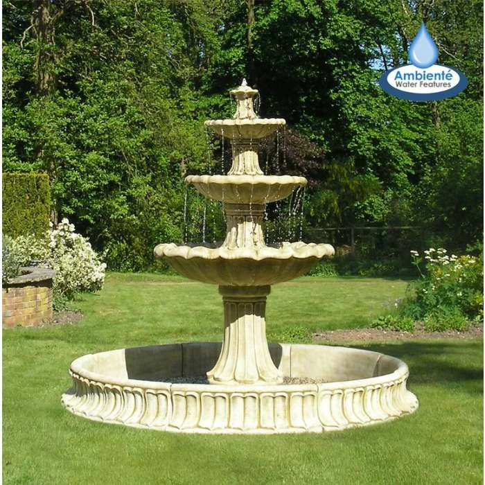 H205cm 3-Tier Classical Stone Fountain - by Ambienté