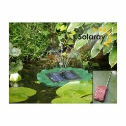 D36cm Floating Lily Pad Solar Water Fountain with Lights by Solaray