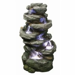6 Fall Rock Water Feature with Lights W56cm x H102cm
