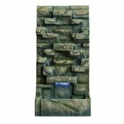H91cm Brown Water Wall Water Feature with Lights