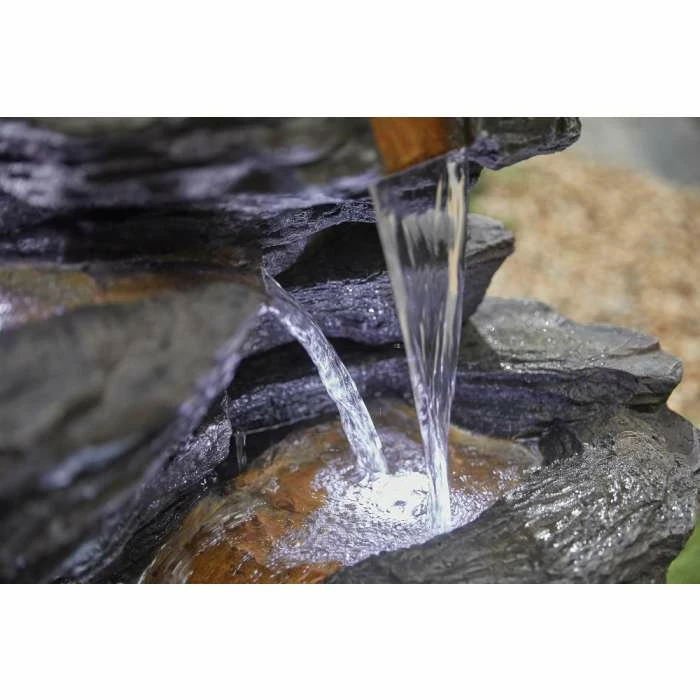 H100cm Hinoki Springs Cascading Water Feature with Lights - Image 3