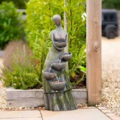 101cm Pouring Bowls Cascading Silhouette Water Feature By Ambienté