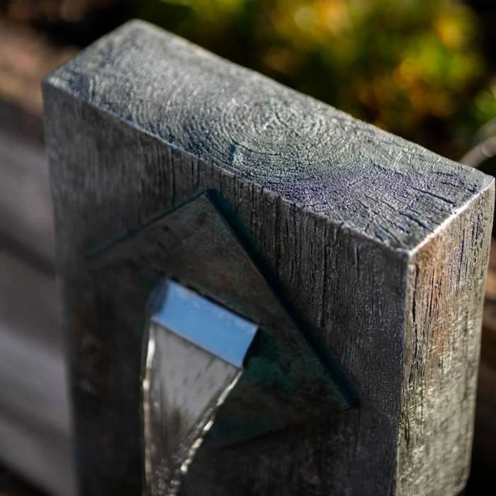 82cm Rustic Wooden Wall Cascading Water Feature By Ambienté - Image 5