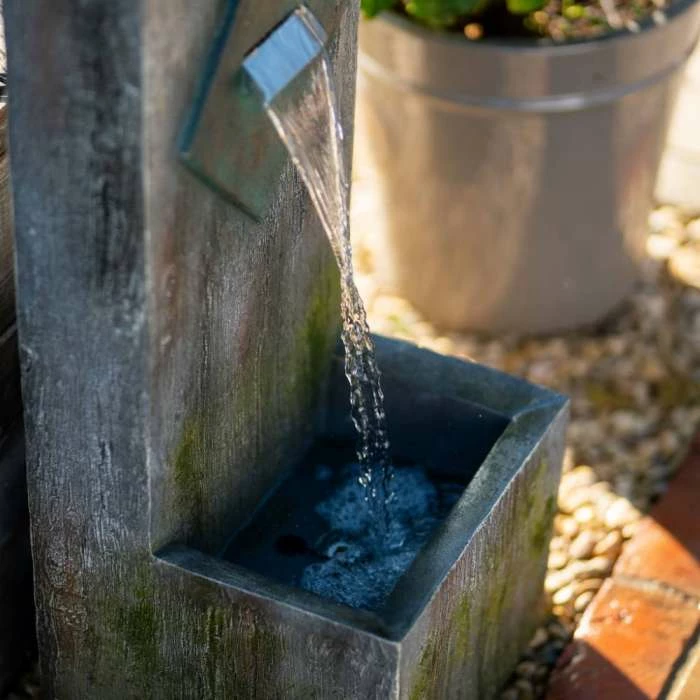 82cm Rustic Wooden Wall Cascading Water Feature By Ambienté - Image 6