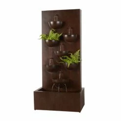Tozi Bowl Tiered Water Wall Planter Zinc Water Feature By Ambienté