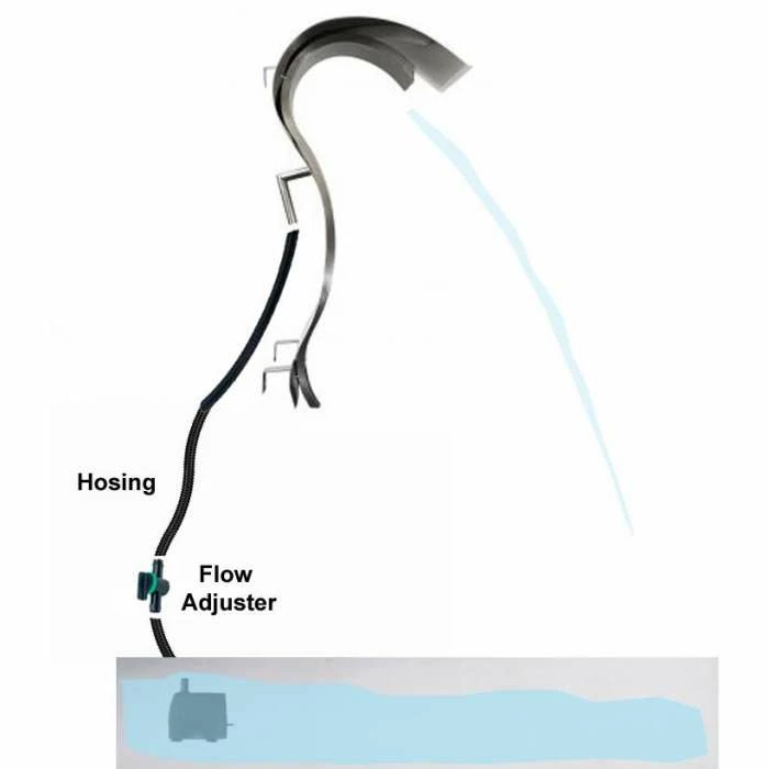 H75cm Cascading Swan Wall Mounted Stainless Steel Water Feature by Ambienté - Image 8