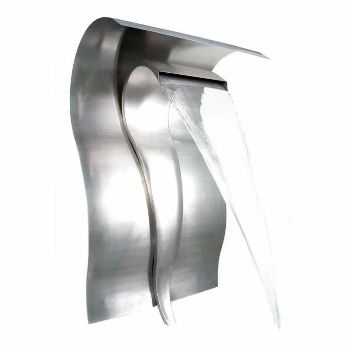 H75cm Cascading Swan Wall Mounted Stainless Steel Water Feature by Ambienté - Image 2