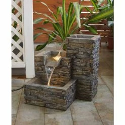 Stone Pouring Columns Water Feature