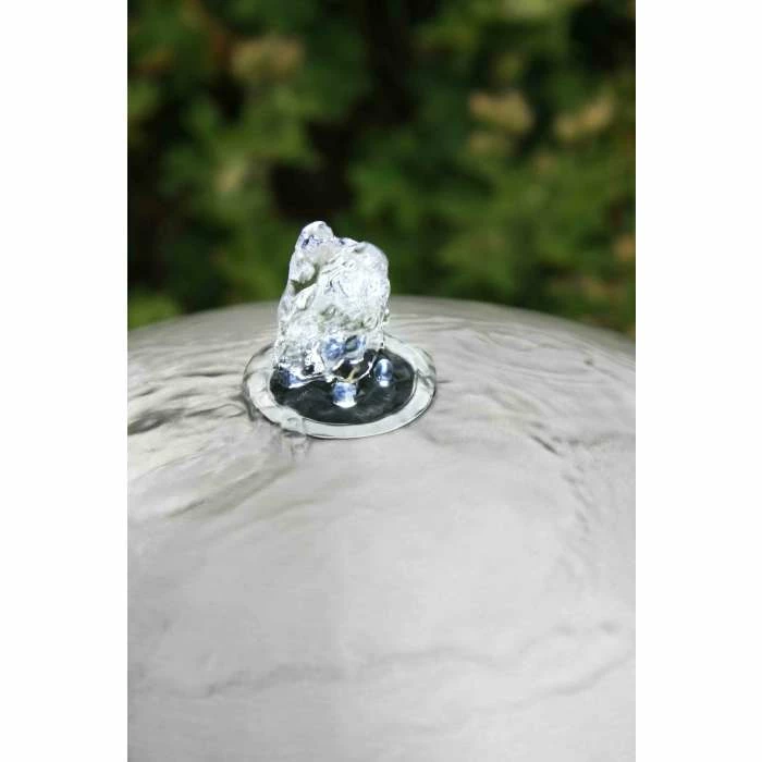 H75cm Brushed Sphere Stainless Steel Water Feature with Lights by Ambienté - Image 4