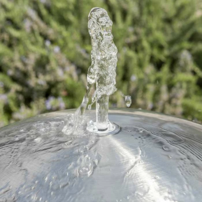 H75cm Brushed Sphere Stainless Steel Water Feature with Lights by Ambienté - Image 6