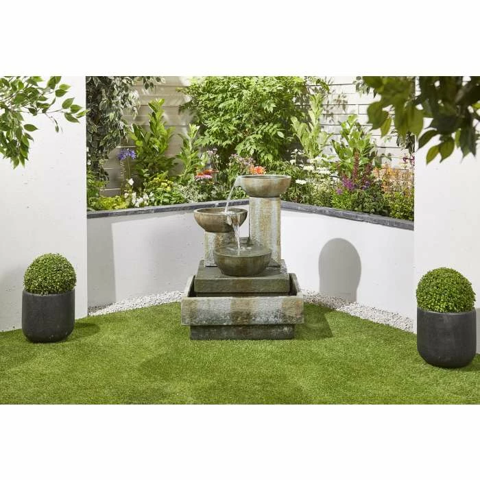 H90cm Patina Bowls 3 Tier Cascading Water Feature - Image 2