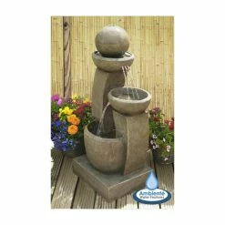 H109cm Friendship Fountain Water Feature with Lights | Indoor/Outdoor Use by Ambienté