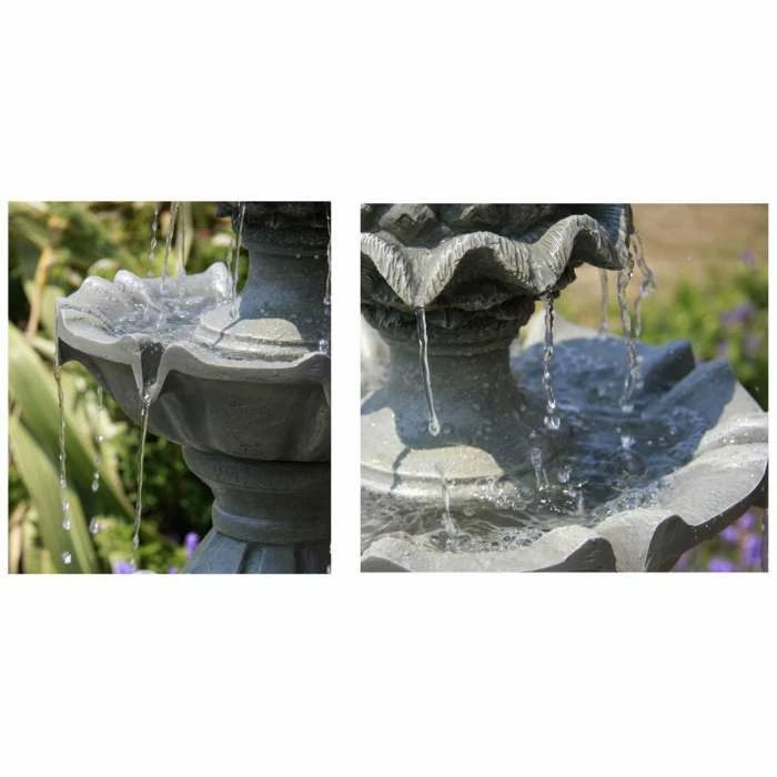 H150cm Regal Stone Effect 3-Tier Water Fountain by Ambienté - Image 3