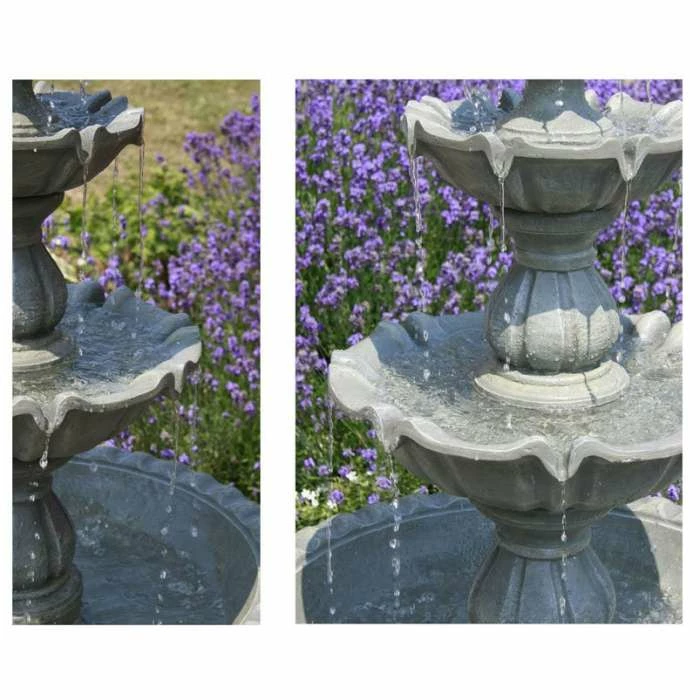 H150cm Regal Stone Effect 3-Tier Water Fountain by Ambienté - Image 5