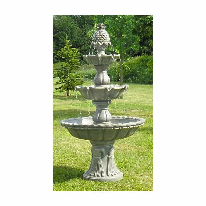 H150cm Regal Stone Effect 3-Tier Water Fountain by Ambienté - Image 2
