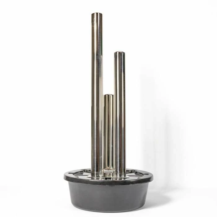 H121cm 3 Polished Tubes Stainless Steel Water Feature with Lights | Indoor/Outdoor Use by Ambienté - Image 6