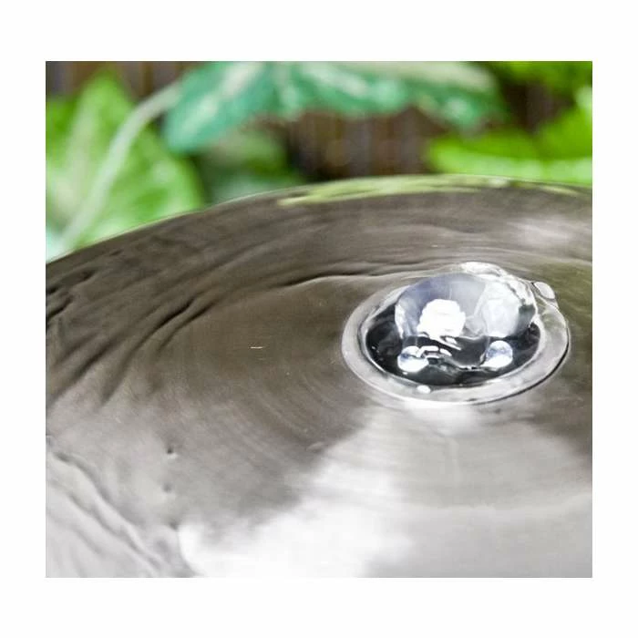 H49cm Abbey Falls Mushroom Stainless Steel Water Feature with Lights by Ambienté - Image 5