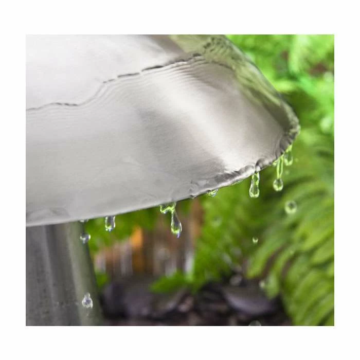 H49cm Abbey Falls Mushroom Stainless Steel Water Feature with Lights by Ambienté - Image 6
