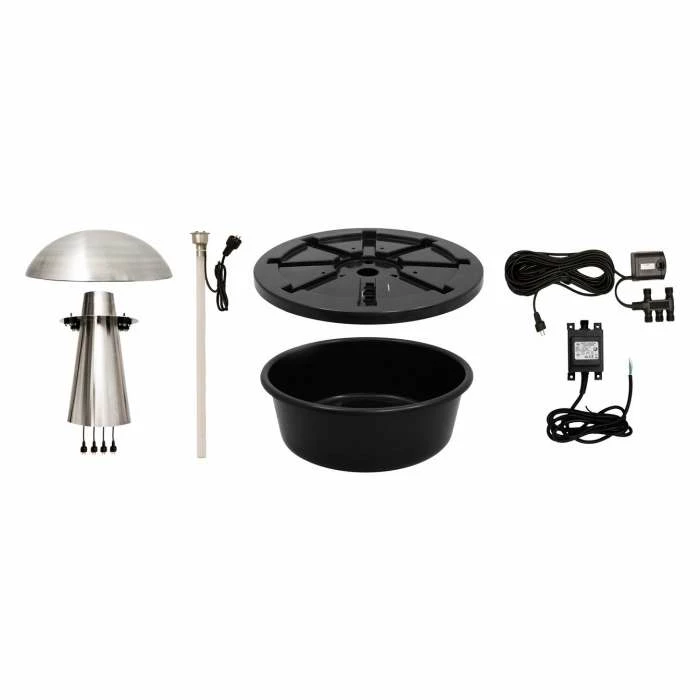 H49cm Abbey Falls Mushroom Stainless Steel Water Feature with Lights by Ambienté - Image 7