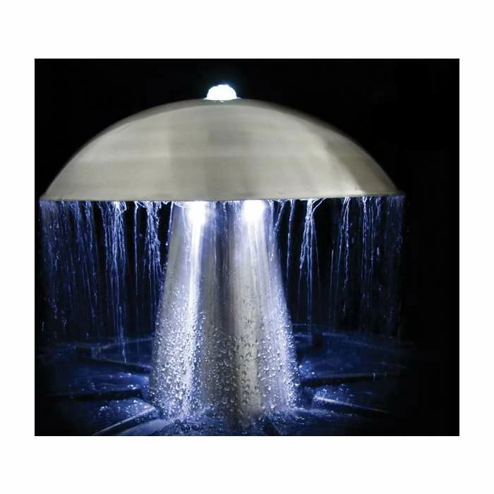 H49cm Abbey Falls Mushroom Stainless Steel Water Feature with Lights by Ambienté - Image 2