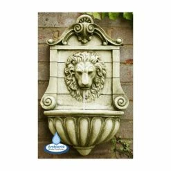 H50cm King Lion Head Wall Fountain - For Indoor/Outdoor Use by Ambienté