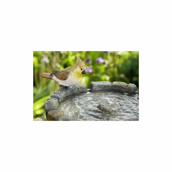 H68cm Cobbled Solar Bird Bath & Water Fountain by Solaray - Image 3