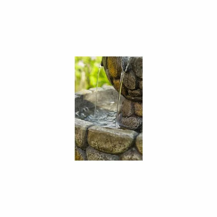 H68cm Cobbled Solar Bird Bath & Water Fountain by Solaray - Image 5