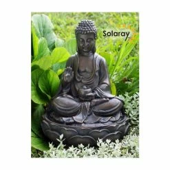 H39cm Anya Buddha Solar Water Feature by Solaray