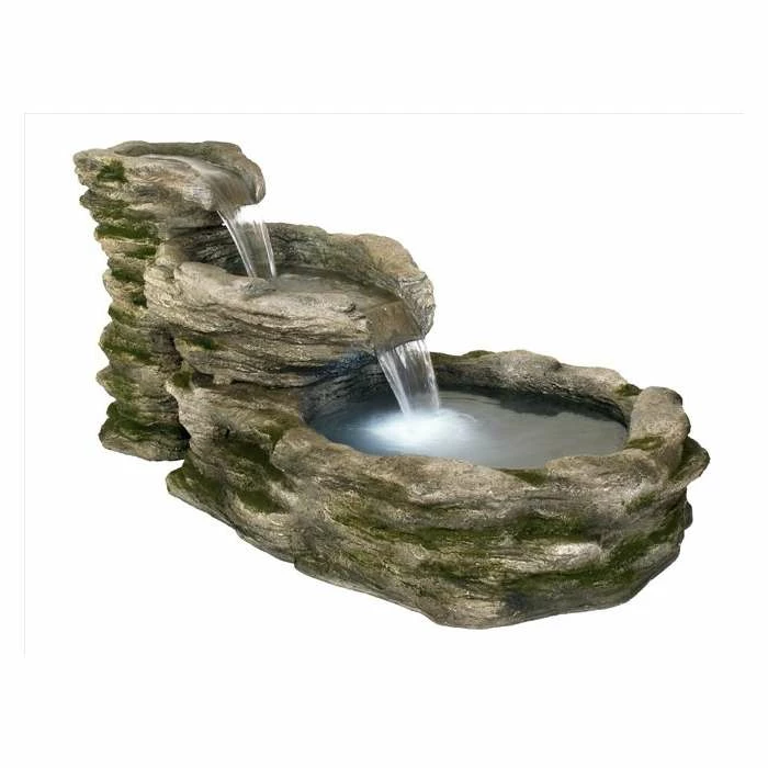 H63cm Cascading Stone River Water Feature with Lights | Indoor/Outdoor Use by Ambienté - Image 6