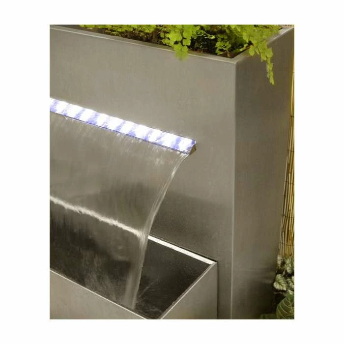 H89cm Berkeley Stainless Steel Waterfall Planter with Lights | Indoor/Outdoor Use by Ambienté - Image 3