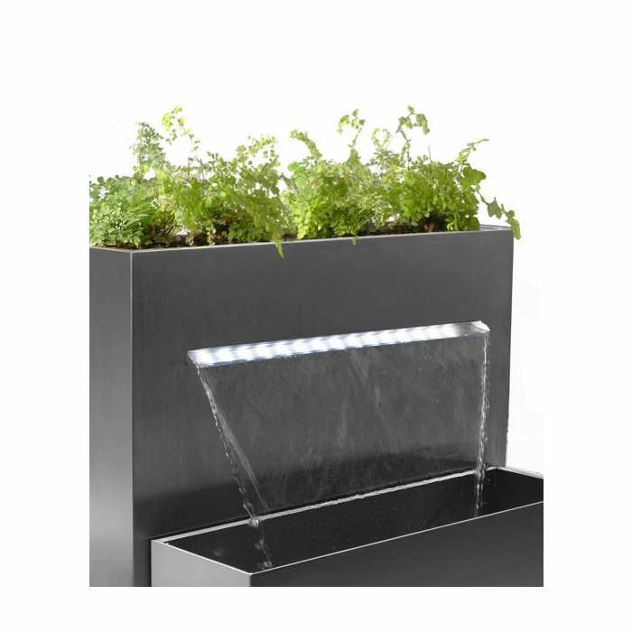 H89cm Berkeley Stainless Steel Waterfall Planter with Lights | Indoor/Outdoor Use by Ambienté - Image 2