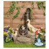 H56cm Duck Family at Old Tap Water Feature with Lights by Ambienté