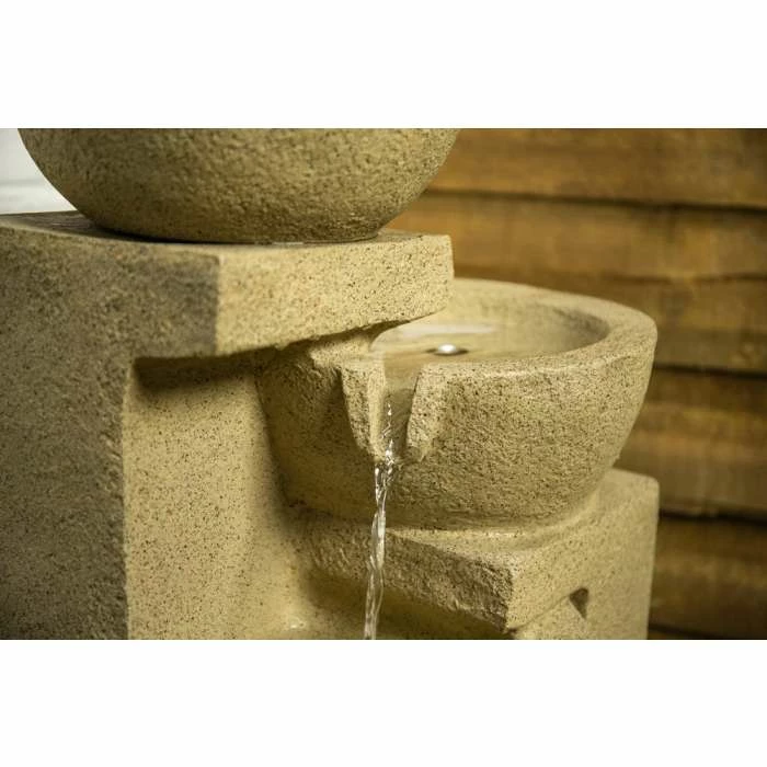 H72cm Kendal 4-Tier Cascading Solar Water Feature with Lights by Solaray - Image 2