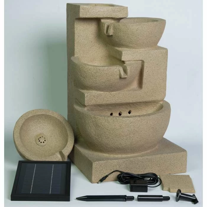 H72cm Kendal 4-Tier Cascading Solar Water Feature with Lights by Solaray - Image 7