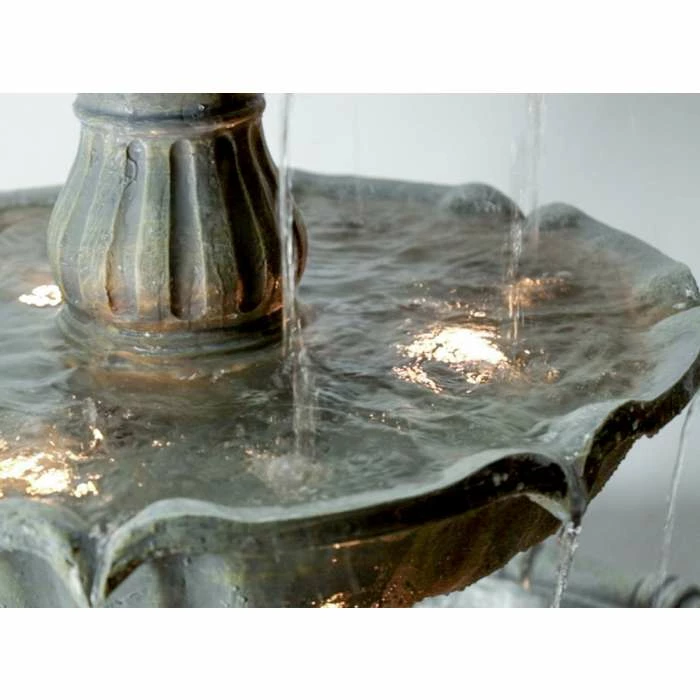 H204cm Regal Stone Effect 4-Tier Water Fountain with Lights by Ambienté - Image 3