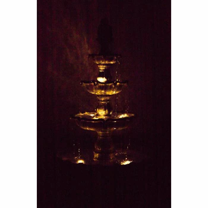 H204cm Regal Stone Effect 4-Tier Water Fountain with Lights by Ambienté - Image 4