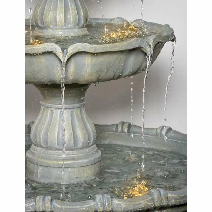 H204cm Regal Stone Effect 4-Tier Water Fountain with Lights by Ambienté - Image 6