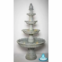 H204cm Regal Stone Effect 4-Tier Water Fountain with Lights by Ambienté