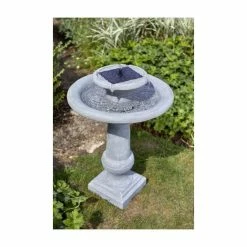 H70cm Chatsworth Solar Powered Fountain Bird Bath