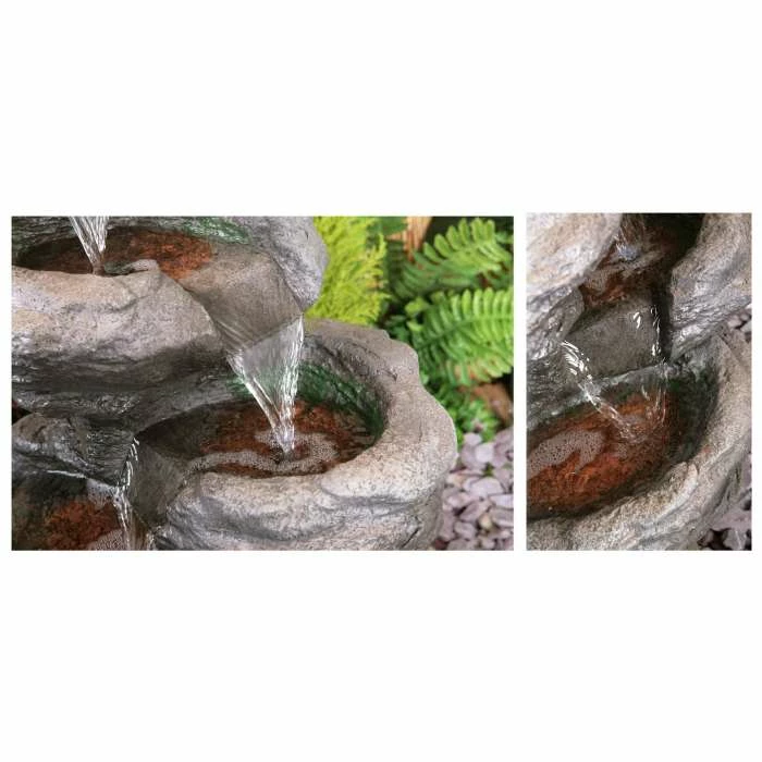 H56cm Sanke Steps 5-Tier Cascading Water Feature with Lights by Ambienté - Image 4