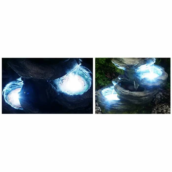 H56cm Sanke Steps 5-Tier Cascading Water Feature with Lights by Ambienté - Image 5