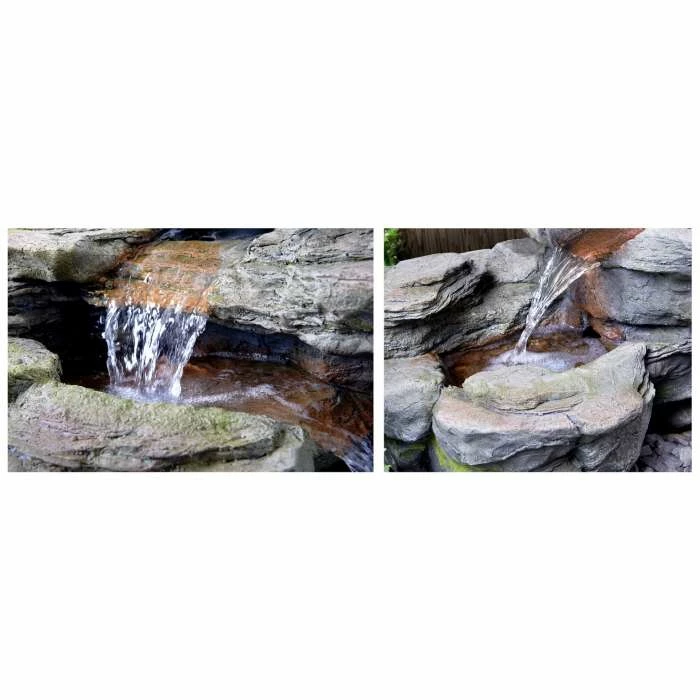 H65cm Ogen River Leap 4-Tier Cascading Water Feature with Lights | Indoor/Outdoor Use by Ambienté - Image 4