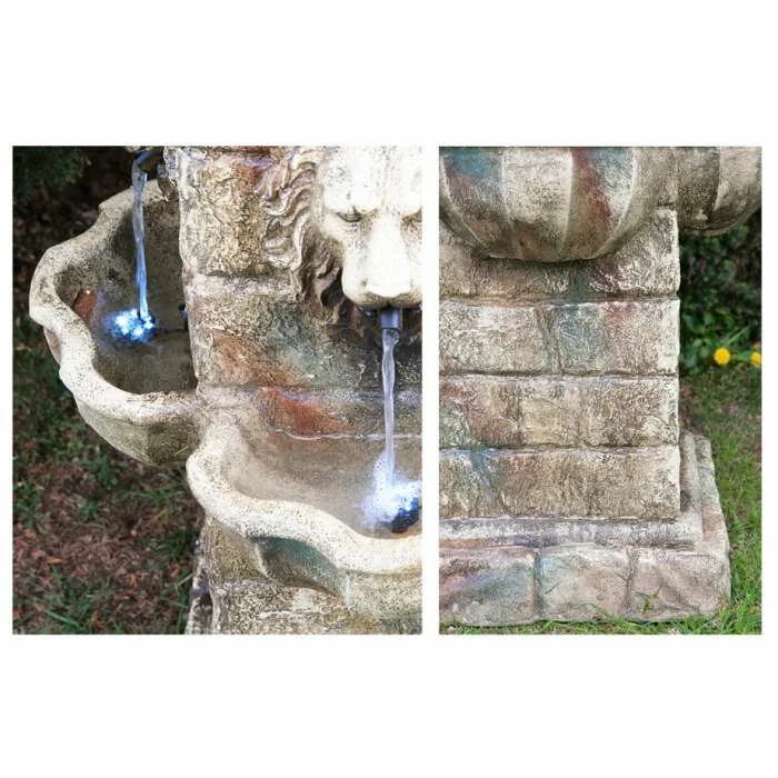 H100cm Majestic Lion Water Feature with Lights | Indoor/Outdoor Use by Ambienté - Image 3